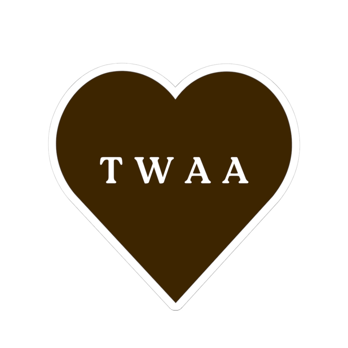 TWAA Heart Sticker - Brown